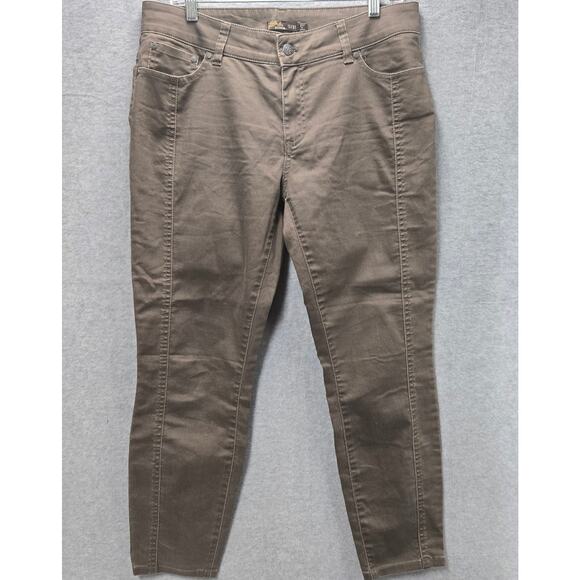 Prana Carlotta Brown Organic Cotton Crop Jeans Size 12 - Picture 1 of 4
